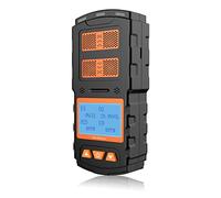 CHNADKS Détecteur de Gaz Moniteur de 4 Gaz Rechargeable H2S CO O2 EX, Alarme de Vibration de Lumière Sonore, Personnel 4 en 1 Détecteur Multi-gaz, Analyseur de Testeur de Gaz