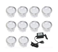 CHNXU Lot de 10 Spots 12v LED Exterieurs Encastrables - 2W 80mm IP67 Terrasse Eclairage pour Chemin Terasse Spot Escalier Couloir Blanc Froid