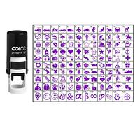 Choisissez votre Stamp Icône ronde en caoutchouc personnalisé auto-encrage Mini Stamper 12 mm-Violet Ink