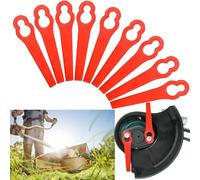 ChongErfei 100 Pcs Lames en Plastique de Rechange, Lame Coupe Bordure Tondeuse à Gazon en Plastique Lames pour Jardin et Pelouse Coupe Bordures (Rouge)