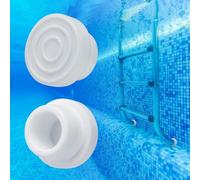 CHONGQILAO Lot de 2 Tampons en Caoutchouc pour Échelle de Piscine - Blanc - Accessoires pour Échelle de Piscine - Connecteur en Caoutchouc