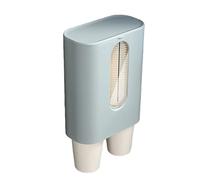 Chonor Distributeur de Tasses, Conception à Double Tube Antpoussière Porte-gobelet en Papier, Gobelets Mural Distributeur, pour Cuisine Bureau Hôtel etc (Double Bleu)