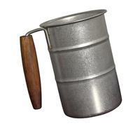 Chope à bière en acier inoxydable 304 avec poignée en bois | Tasse pour boisson chaude et froide, tasse à boisson de capacité avec poignée, fournitures de Camping
