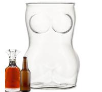 Chope À Bière Sexy - Forme Du Corps Des Femmes En Verre Sans Danger Pour Le Congélateur | Grande Tasse À Boire Pour La Bière, Les Cocktails Et Les Boissons Froides, Prise En Main Confortable, Passe Au
