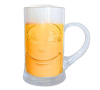 Chope de bière double visage verre