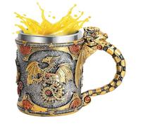 Chope de bière médiévale - Chope de bière Renaissance de 5,83 pouces 400 ml | Décoration d'intérieur pour Whisky Café Bières Stand Planche Party Game Camping Pique-nique Amis
