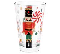 Chope en verre motif casse-noisette noir, vert et rouge 8x12.5x8cm Transparent