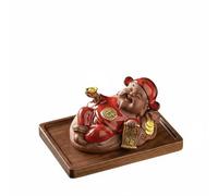 Chosertory Brûleur d'Encens Céramique Porte Encens Support Cône Statue Divinité de Richesse Figurine Traditionnelle Trou Dédié pour Cône Ambiance Apaisante, Caishen Couché