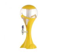Chosertory Distributeur de Bière avec Colonne Lumineuse Centrale Corps Sphérique Transparent Socle Évasé Renforcé Robinet Droit Latéral Adapté pour Animation de, Yellow, 1.5L