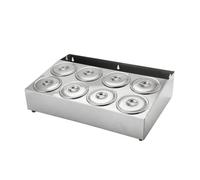 Chosertory Distributeur de Condiments Plateau Bac, Moderne Et Minimaliste, Double Rangée 8 Compartiments avec Fente De Rangement