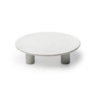 Chosertory Plateau Décoratif en Marbre Rond Support Surélevé pour Petits Objets Décoratifs Adapté pour Lecture, Blanc, Grand
