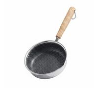 Chosertory Poêle Antiadhésive Poêle Friteuse Sauteuse Casserole en Acier Inoxydable à Revêtement Visible et Diffusion Homogène avec Anneau de Adaptée aux Repas Camping, Grand 16 Cm