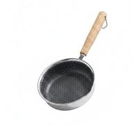 Chosertory Poêle Antiadhésive Poêle Friteuse Sauteuse Casserole en Acier Inoxydable à Revêtement Visible et Diffusion Homogène avec Anneau de Adaptée aux Repas Camping, Petit 13 Cm