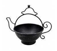 Chosertory Pot Fleurs en Fer en Forme Théière Robuste Plantoir Décoratif Crbe Artinal ière, Patio, Noir