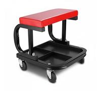 Chosertory Siège de Mécanicien Roulant Tabouret d'Atelier Chaise Roulante Tabouret Bas Mobile avec Assise Rembourrée Plateau Large pour Pièces Cadre Épais en, Tabouret D Atelier Simple, sans Tiroir