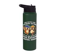 Chouettes rigolotes, meilleurs amis, tatouages assortis Stainless Steel Insulated Water Bottle