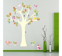 Chouettes sur un arbre Des oiseaux Chambre de bébé Décoration Chambre Décalcomanies mur Art Fond d'écran Belle décoration de chambre. Papiers peints art déco. Salon Autocollant mur Accueil Décor