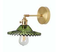 Chrasy E27 Moderne Cuivre Applique Murale Industrielle Verre Murale Luminaires Lampe Plafonnier Industrielle Eclairage de Plafond Lampe Moderne en Vere Abat-jour(Vert)