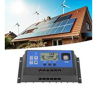 Chrees Contrôleur de Charge Solaire 60A, écran LCD 12V 24V PWM Double Sortie USB avec Puce Industrielle, pour Système Solaire de Lampadaire
