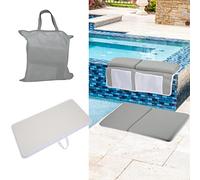 Chrees Genouillère de Bain Coussin de Douche en Néoprène Gris Clair Rectangle 68 X 56 Cm Isolation Froide Résistante à l'humidité avec Ventouse pour Salle de Bain Camping Extérieu