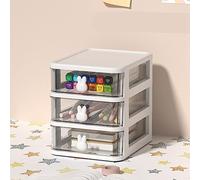 Chrees Grande capacité - Petit organiseur de tiroirs avec poignée en forme de lapin - En plastique transparent à plusieurs niveaux - Pour livres, stylos, bureau - Boîte de rangement avec poignée de