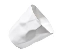 Chrees Petite Poubelle, Corbeille en Plastique de qualité Supérieure avec un Design froissé Irrégulier Unique, Poubelle Moderne à Dessus Ouvert pour Salle de Bain, Bureau, Chambre à (Blanc)