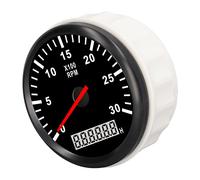 Chrees Tachymètre 85 mm, 3000 tr/min, étanche IP67, compteur de vitesse avec interrupteur horaire LCD, rétroéclairage rouge pour voiture, camion, bateau