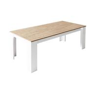 CHRIS OAK - Table Repas Laquée Blanc Brillant Aspect Bois