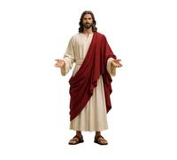 Christ Limited Collector's Edition Figurine de Jésus à l'échelle 1/6 avec main sainte en résine pour collectionneurs comme ornement de bureau (rouge, 13 cm)