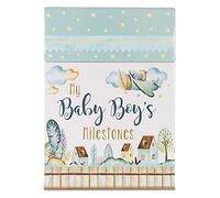 Christian Art Gifts Cartes d'anniversaire pour bébé garçon - Lot de cartes souvenir avec écriture, nouveau-né au 12 mois, y compris la première dent de bébé, la coupe de cheveux, Noël