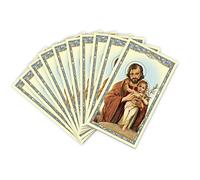 Christian Brands Lot de 10 cartes de prière Saint-Joseph avec enfant - Carte sacrée en papier cartonné avec prière de neuvaine à St Joseph au dos (paquet de 10) Multi 2 38 W x 18 H -