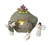 Christian Easter Nativity Set - Religious Statues Figurine Display, Empty Tomb Decoration | Spring Office Mantle Shelf Home Church Faith Decor Holiday Celebration Spiritual Ornament Collection