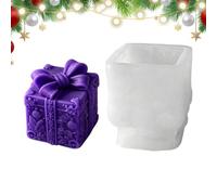 Christmas Box Silicone Mold - 3D Handmade Flexible Resin Box Clay Craft | Silicone Candle Chocolate Molds Christmas Box For Jelly, Biscuits, Soap, Cake, Aromatherapy, Holiday, Party, Offices, Home