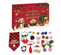 Christmas Calendar For Dog | 24 Pieces Soft Fun Teething Interactive Game | Christmas Dog Toys For Teething Reduce Play Travel Beach Indoor Outdoor Pool Park Yard Home Garden