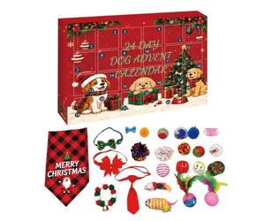 Christmas Calendar For Dog | 24 Pieces Soft Fun Teething Interactive Game | Christmas Dog Toys For Teething Reduce Play Travel Beach Indoor Outdoor Pool Park Yard Home Garden