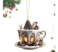 Christmas Coffee Cup Decor-2d Snack House Ornement Set, Trailer d'arbre sustif sustif | DÉCORATIONS DE FORCHES ALLÉMENTES SUJ décoration de voiture ou pour le charme de prêt dans les petites pièces p