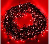 Christmas Concepts® Guirlande de Noël à 1 000 LED rouges super brillantes, multifonctions, économie d'énergie, pour intérieur/extérieur, longue durée longueur d'écl