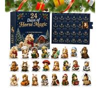 Christmas Countdown Calendar, Displays Horse Ornaments with Christmas Decor