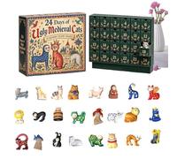 Christmas Countdown - | Medieval Cat 3D Resin Decor | Tabletop & Mantel Display, Festive Entryway Ornament, for Cat Lovers & Collectors, Vintage Holiday Accent, 2026 Winter Gift