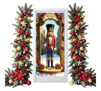 Christmas Door Cover - 90x180cm Polyester Festive Holiday Decoration