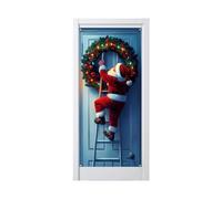 Christmas Door Cover - 90x180cm Polyester Festive Holiday Decoration