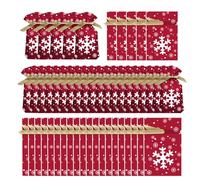 Christmas Drawstring Bags | 50PCS Festive 15x23cm Holiday Gift Pouches | Reusable Party Favor Sack Set | Christmas Drawstring Bag For Adults Kids Family Friends Lovers Wrapping Stocking Stuffers