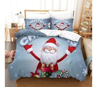 Christmas Ensemble De Literie Imprim¿¿ D Housse De Couette ¿¿ Santa Claus Th¿¿Me Pi¿¿Ces Avec Taies D'oreiller ¿¿ Fermeture ¿¿Clair Dissimul¿¿E Et Housse De