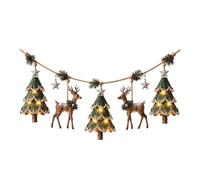 Christmas Garland With Lights - 2D Christmas Decor With Tree And Deer | A Christmas Wreath With Lights, A Flat, Illuminated Christmas Wreath That Fills Your Home With The Christmas Spirit. A