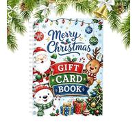 Christmas Gift Card Book - Spiral Bound, Cash Notes Holder Booklet | DIY Christmas Gift Book, Heavyweight Cardstock Paper | Spiral Bound Book For Dad Mom Coworker Teen Adult Youth Student Family