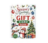 Christmas Gift Card Book - Spiral Bound, Cash Notes Holder Booklet | DIY Christmas Gift Book, Heavyweight Cardstock Paper | Spiral Bound Book For Dad Mom Coworker Teen Adult Youth Student Family