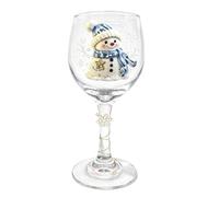 Christmas Glassware | Clear Reusable Party Santa Snowman Table Decor | 18.3x6x6cm/7.2x2.36x2.36 Inches Party Cups Christmas Wine Glasses For Home Dining