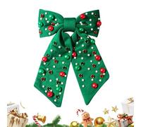 Christmas Hair Clips - Rhinestone Pearl Bow Barrette - Hair Barrettes for Women | for Women Girls Holiday Celebration Christmas Festive Event Family Gathering