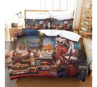 Christmas Impression En D Parure De Couette Avec Fermeture Eclair Housse De Couette Respirante£¬Pour Tout Le Monde£¬Santa Claus And Elk Housse De