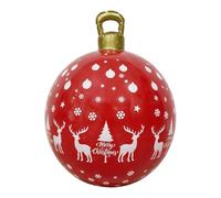 Christmas Inflatable Ball - PVC 24 inch | Outdoor Lawn Ornament | Holiday Decoration Sphere - Large PVC Blow Up | Festive Yard Accent | Front Door Porch Patio Garden Party Display For Home